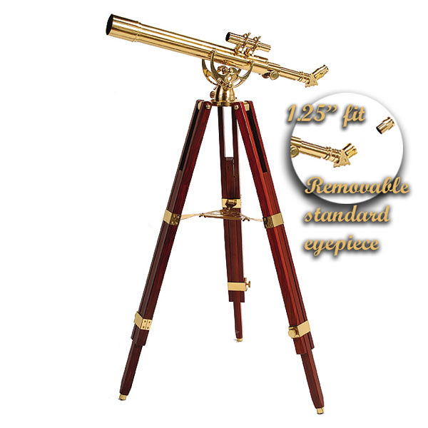 Fine Brass  2.5inch  Deluxe day & night observation telescope with HD Mahogany tripod